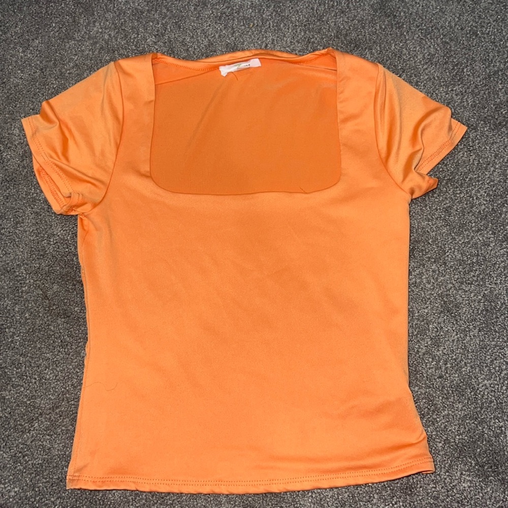 Square neck orange top never worn